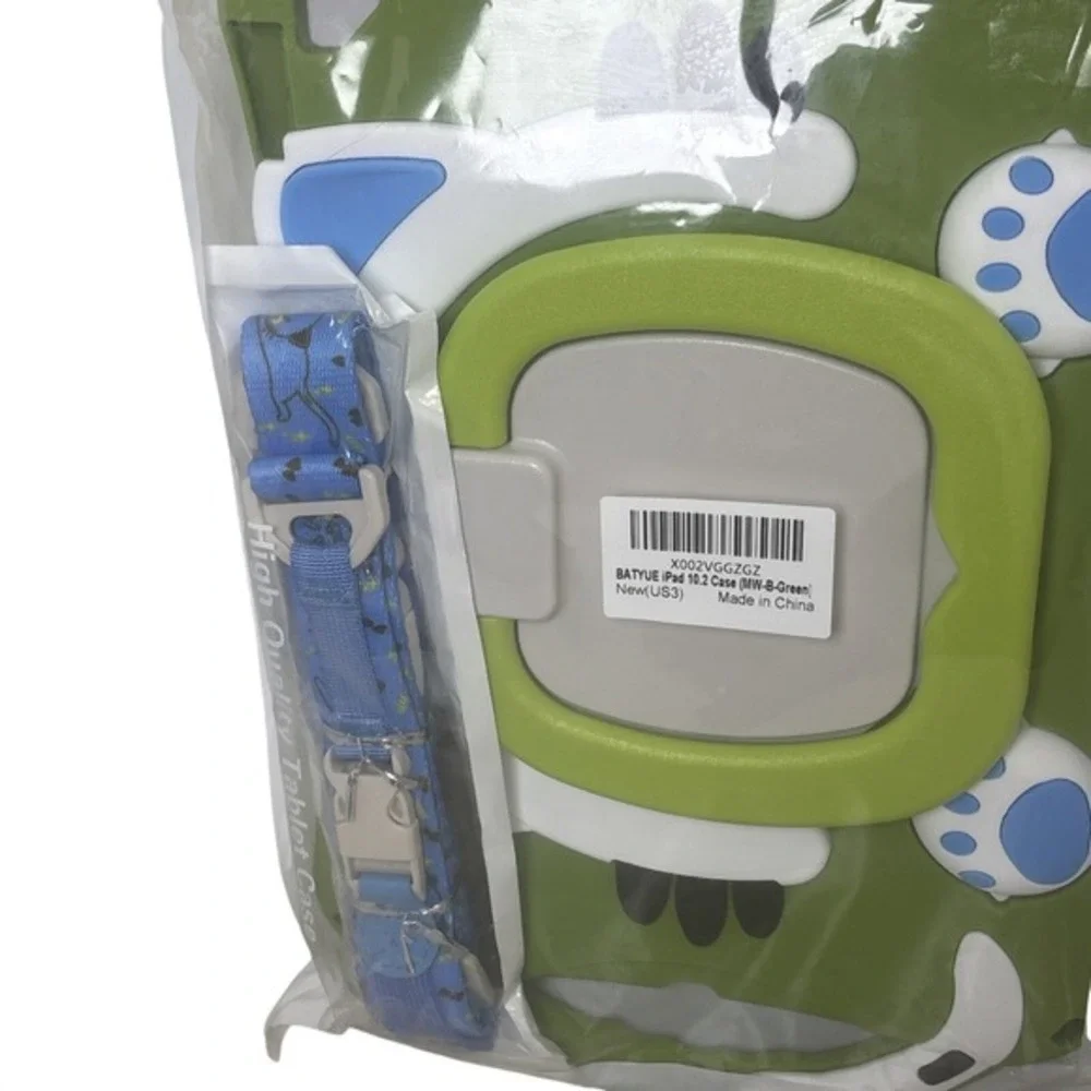 BATYUE iPad 10.2 Case Green Monster Shockproof Rugged Cover with Kickstand Strap